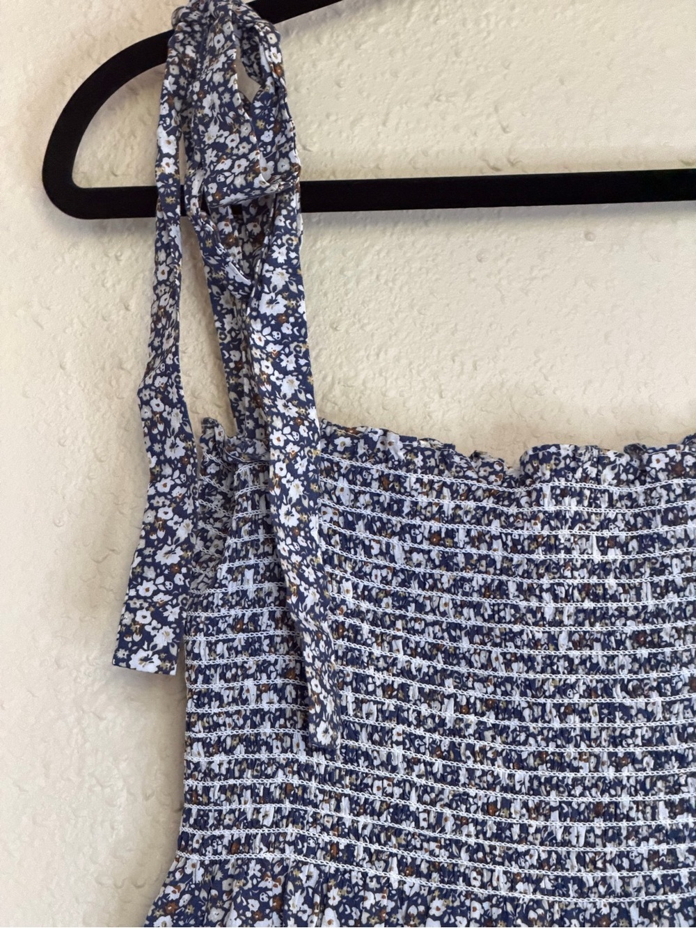 o.p.t x Tuckernuck | Cara Dress Square Neck Smocked Blue Floral - Size Small - Picture 4 of 6